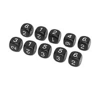 Yechiry Dadi Numerici a 6 Facce da 20 Pezzi, Set di Dadi Poliedrici in Plastica, con Design Ad Angolo Arrotondato per l'insegnamento dei Numeri e Giochi da Tavolo (BLACK)