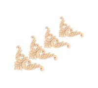 Yechiry Decorazione Applique in Legno a Forma di Fiore 4 Pezzi Onlay Non Verniciato per Mobili e Pareti (8 * 8)