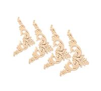 Yechiry Decorazione Applique in Legno a Forma di Fiore 4 Pezzi Onlay Non Verniciato per Mobili e Pareti (12 * 12)