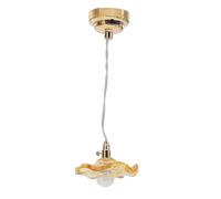 Yechiry Dollhouse Ceiling Lamp, 8cm Glass Round Bulb (YELLOW)