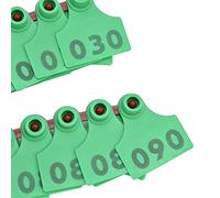 Yechiry Etichetta per Orecchio in TPU per Accessori per Bestiame da 100 Pezzi con Numero 001-100 per Identificazione, Riproduzione, Vaccinazione, Gestione delle Informazioni Sugli Animali (GREEN)