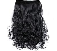 Yechiry Extension per Capelli Ondulati Sintetici per un Volume Meraviglioso, Lunghezza 23,6 Pollici con 6 Clip per Donne Durante Eventi (BLACK)