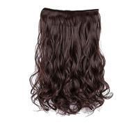 Yechiry Extension per Capelli Ondulati Sintetici per un Volume Meraviglioso, Lunghezza 23,6 Pollici con 6 Clip per Donne Durante Eventi (Marrone scuro #13)