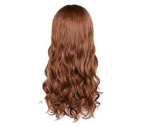 Yechiry Extension per Capelli Ondulati Sintetici per un Volume Meraviglioso, Lunghezza 23,6 Pollici con 6 Clip per Donne Durante Eventi (Marrone dorato)