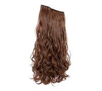 Yechiry Extension per Capelli Ondulati Sintetici per un Volume Meraviglioso, Lunghezza 23,6 Pollici con 6 Clip per Donne Durante Eventi (Marrone chiaro)