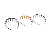 Yechiry Fascia per Capelli Zig Zag 3 Pezzi, Fascia per Capelli con Pettine a Denti Alti in Plastica a Forma di U, Fasce per Denti Allargate Antiscivolo per Donne Uomini Ragazze Allenamento Casual (#1)