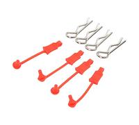 Yechiry Fermi per Clip per Carrozzeria di Auto RC, Fermi Robusti in Materiale in Gomma e Acciaio, con Design di Tenuta per Losi Lasernut in Scala 1/10, U4, Tenacity, DB, Granite Big (rosso)
