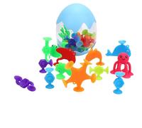 Yechiry Giocattoli da Bagno con Ventose, Giocattoli Sensoriali da Bagno con Ventose, Set di Puzzle con Scatola Portaoggetti, Aiutano i Bambini a Riconoscere Gli Animali