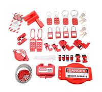 Yechiry Kit di Lockout Tagout Set Pratico Resistente Alle Alte Temperature per Applicazioni di Bloccaggio Elettrico con Cassetta degli Attrezzi per Addetti Alla Sicurezza