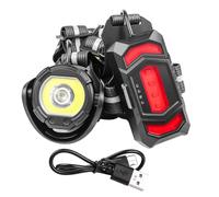 Yechiry Luce da Ciclismo Indossabile, Luce da Corsa a LED Ricaricabile, 4 modalità COB con Anteriore Regolabile a 45 Gradi e 2 modalità Posteriore, Ideale per Corsa Notturna, Ciclismo e USB
