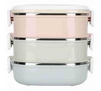 Yechiry Lunch Box, Contenitore per Alimenti in Acciaio Inossidabile con Manico Nascosto Nello Strato Interno in Acciaio Inossidabile 304 per il Lavoro Scolastico, i Viaggi a Casa (3 strati)