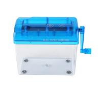 Yechiry Mini Distruggidocumenti A6 a Manovella, Perfetto per Distruggere Rapidamente la Carta in Ufficio, a Scuola, Design Compatto con Cuscinetti Antiscivolo (BLUE)