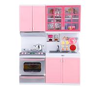 Yechiry Mini Set da Gioco da Cucina, Gioco di Ruolo con Suono e Luce, Utensili da Cucina Divertenti Regali per la Casa da per Bambini Ragazze Include Forno a Gas Microonde