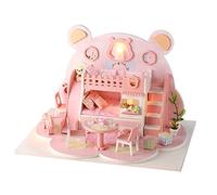 Yechiry Modello di Casa in Miniatura di Casa delle Bambole in Legno Fai-da-te con Luce a LED per Regalo Creativo 21 X 15 X 16 Cm per Fidanzate e Figlie