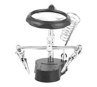 Yechiry Morsetto Ausiliario per Saldatura di Terza Mano con Ingrandimento con Luce LED per Intaglio e Mano D'aiuto in Plastica ABS da Laboratorio per Hobbisti