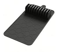 Yechiry Organizer per Cassetti Cleaver, Portautensili da Antiscivolo con 10 Scomparti e Tappetino in Silicone Rimovibile, per Riporre in Modo Sicuro le Posate e Proteggere il Piano (BLACK)