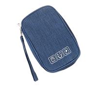Yechiry Organizer per Elettronica, Borsa Organizer per Cavi di Grande capacità con Fascia Elastica, Tasche in Rete con Cerniera in Metallo, Cinturino da Polso, per Viaggi d'affari, Accessori (Ciano)