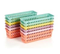 Yechiry Organizer per Matite, Confezione da 12, Vassoio Impilabile | Materiale PP, Contenitore per Aula, Impilabile, con Apertura Superiore, Portapenne per Pastelli, Materiale Artistico, Uso