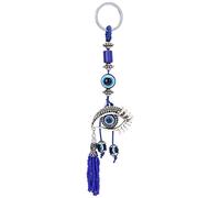 Yechiry Pendente Portachiavi per gli Occhi Turchi, Portachiavi a Forma di Occhio Blu da 6,9 Pollici per un Tastiera di Metallo di Buona Fortuna con una Decorazione Appesa a Forma Unica