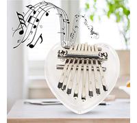 Yechiry Pianoforte per Pollice, Mini Strumento Musicale Portatile in Cristallo a Forma di Cuore a 8 Tasti, Pianoforte per Pollice in Acrilico con Suono Chiaro, Ideale per la Decorazione di Zaini da