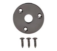 Yechiry Piastra Presa Jack per Chitarra, Coperchio Ingresso Uscita Rotondo in Metallo, Piastra con 3 Viti di Montaggio, Ideale per Chitarra Elettrica Basso Ukulele Banjo Mandolino (GT32 Nero)