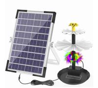 Yechiry Pompa per Fontana Solare da 6 W con Design IP68, Acqua a Tre Livelli con 9 Ugelli e Display Vibrante per Fontana per Laghetto da Giardino per il Bagno degli Uccelli (BSV-SP006L)