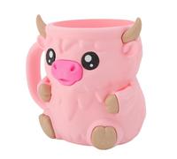 Yechiry Porta della Pinta del Gelato, Tazza di Contenitore Pinta con Slot del Cucchiaio, Fondo per le Perdite Non Slip Isolati di Mucca da Cartone Animato per la Lattina di Birra Gelato (PINK)