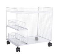 Yechiry Porta di Stoccaggio Mobile, Carrello di Stoccaggio da a Apertura Ampia Carrello di utilità Rotolante con Ruote Rotanti a 360 ° e Cestini Tirano Organizzatore da per Ciotole, (WHITE)