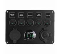 Yechiry Rocker Switch Panel with Digital Voltmeter (GREEN)