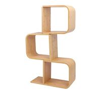 Yechiry Scaffale a Forma di S, Libreria Moderna in Piedi Scaffale di Grande capacità con Processo di Piegatura degli Angoli Arrotondati per Soggiorno, Camera da Letto, Ufficio (3 livelli)