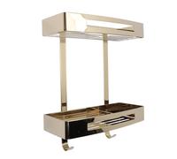 Yechiry Scaffali Galleggianti del Bagno, in Acciaio Inossidabile Montato a Parete 2 Livelli Sugli Scaffali dei Servizi Igienici, Organizzatori della Doccia Risparmia Spazio