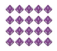 Yechiry Set di 20 Dadi, Dadi a 10 Facce in Plastica con Numeri Design Accattivante Buon Divertimento Ornamento Decorativo per la Casa Accessorio di Gioco per Giochi Tavolo per Feste (PURPLE)