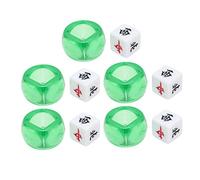 Yechiry Set di Dadi Mahjong da 5 Pezzi con Materiale Plastico Resistente per casinò e Giochi da Tavolo - Dadi con Direzione del Nord-est Sud-ovest - Leggeri e Portatili (Verde trasparente)