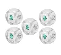 Yechiry Set di Dadi Mahjong da 5 Pezzi con Materiale Plastico Resistente per casinò e Giochi da Tavolo - Dadi con Direzione del Nord-est Sud-ovest - Leggeri e Portatili (Trasparente)