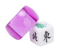 Yechiry Set di Dadi Mahjong da 5 Pezzi con Materiale Plastico Resistente per casinò e Giochi da Tavolo - Dadi con Direzione del Nord-est Sud-ovest - Leggeri e Portatili (Viola trasparente)
