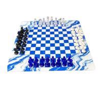 Yechiry Set di Scacchi Internazionale Elegante Gioco da Tavolo Portatile da 64 Pezzi per L'istruzione Scolastica Tappetino da 35 Cm (#2)