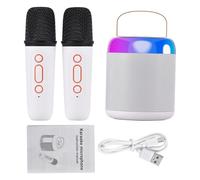 Yechiry Set di Scatole Audio per Microfoni Portatili, Altoparlante Mini Karaoke BT, 2 Microfoni, Altoparlante Wireless per Esterni Domestici, Microfono Portatile Ricaricabile con Connessione BT5.3,