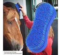 Yechiry Spazzola in Silicone Resistente per Un'efficace Pulizia e Toelettatura del Cavallo, Aiuta a Mantenere il Tuo Cavallo Bello