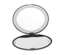 Yechiry Specchio per Trucco a LED Specchio Ingranditore Illuminato Portatile Elegante da 3,5 Pollici su Entrambi i Lati per gli Amanti dei Viaggi, delle Borse e del Trucco (BLACK)