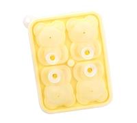 Yechiry Stampo per Cubetti di Ghiaccio a Forma di Orso Stampo in Silicone Carino per Preparare Torte Gelato e Bevande Speciali 4 Griglie Materiale Sicuro per Uso Alimentare per le Feste (YELLOW)