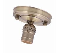 Yechiry Supporto Base per Plafoniera Industriale Vintage E26/E27 Dal Design Elegante per la Decorazione Domestica, Ferro Metallico Resistente Al Calore, 1 unità (Colore ottone antico)