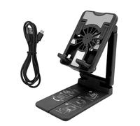 Yechiry Supporto per Dispositivo di Raffreddamento del Telefono Cellulare per Gioco, Supporto per Telefoni Desktop in Streaming con Ventola di Raffreddamento Altezza Ventola del (BLACK)