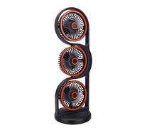 Yechiry Ventilatore da Scrivania a Tre Teste con Circolazione d'Aria a 360° Ricaricabile tramite USB Portatile con Velocità e Impostazioni Multiple Luce per Studio Lavoro (GREY)