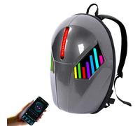 Yechiry Zaino Moto Uomo, Zaino LED con Schermo a Colori Programmabile Fai Te, Borsa per Casco Impermeabile con Guscio Rigido di Grande Capacità Zaino per Laptop per Viaggi,