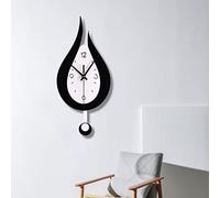 Yedaoiu Orologio da Parete Silenzioso della Camera da Letto della Decorazione Domestica del Salone dell'orologio Creativo Dell'Oscillazione di Goccia dell'Acqua,Nero