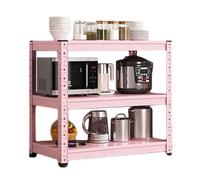 YEDECOR Scaffale portaoggetti a 3 ripiani in metallo, per garage, regolabile, autoportante, da cucina, 80 x 40 cm, rosa, 80 cm di lunghezza