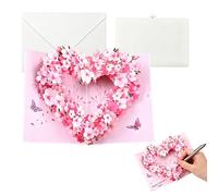 YEDOUALE Biglietto Auguri Pop Up 3D con Cuore di Sakura Biglietto Compleanno Donna con Busta e Carta Messaggio Regalo per Mamma Insegnante Moglie Amica Anniversario Ringraziamento