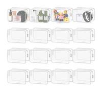 YedsIntu 16 trousse da toilette trasparente, da viaggio, con cerniera, in PVC, approvata dalla TSA, organizer trasparente per vacanze e bagno (bianco, S