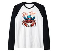 Yee Claw Funny Crab in Cowboy Hat Perfect Seafood Lover Maglia con Maniche Raglan