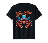 Yee Claw Funny Crab in Cowboy Hat Perfect Seafood Lover Maglietta